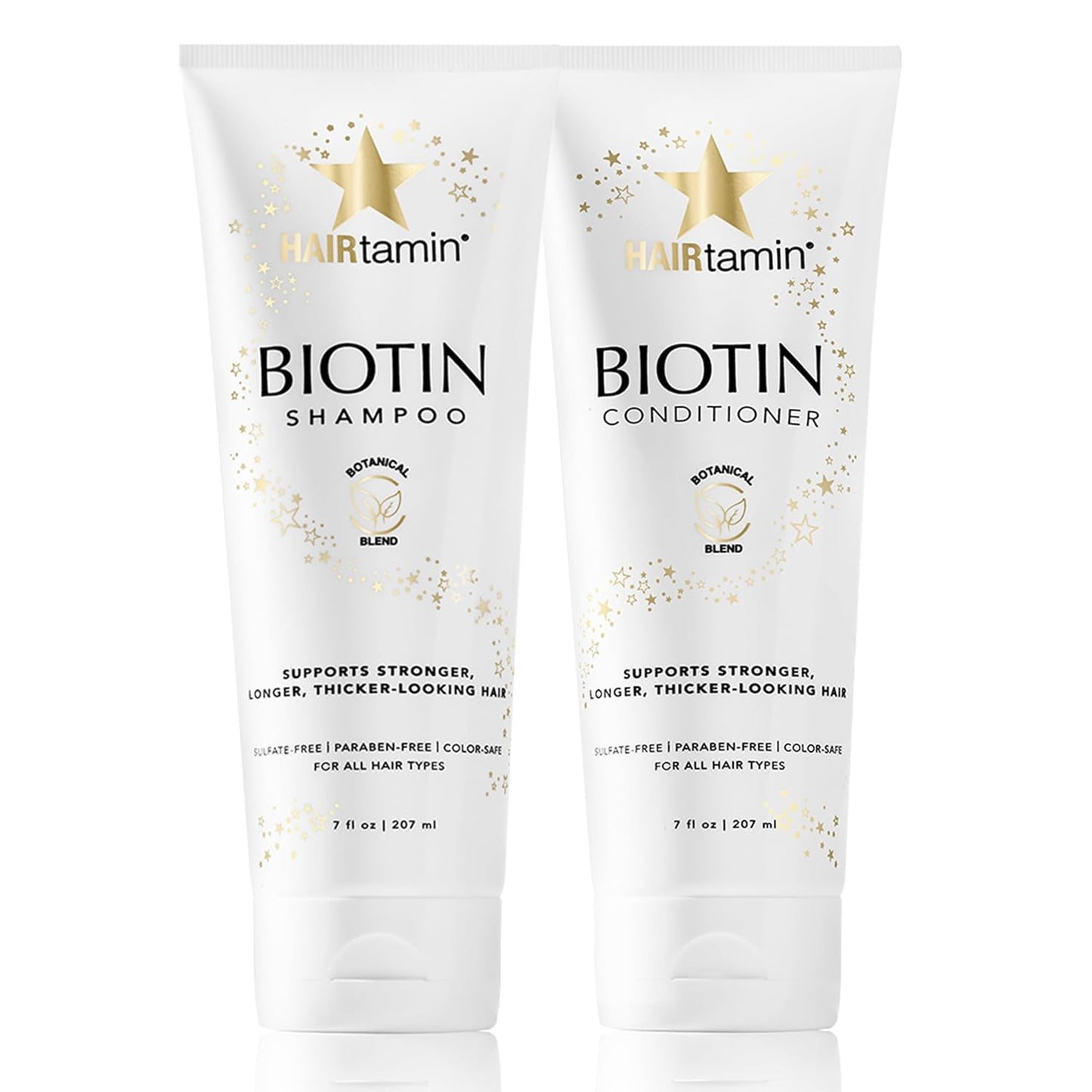HAIRtamin Shampoo and Conditioner Set - Paraben & Sulfate Free, Volumizing & Moisturizing, Natural Biotin Shampoos and Conditioners, Gentle Moisturizer on Curly & Color Treated Hair