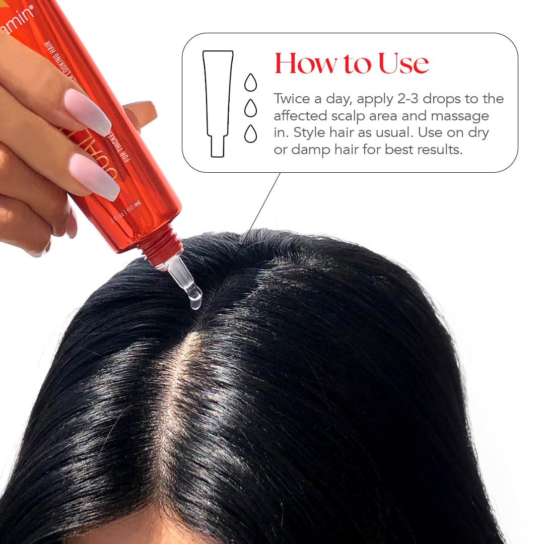 HAIRtamin Gorgeous Growth Travel Scalp Serum Natural Hair Growth Thickening Treatment | Visibly Increases Thicker Looking Hair And Promotes Scalp Health | Nourishes & Hydrates Dry, Itchy Scalp